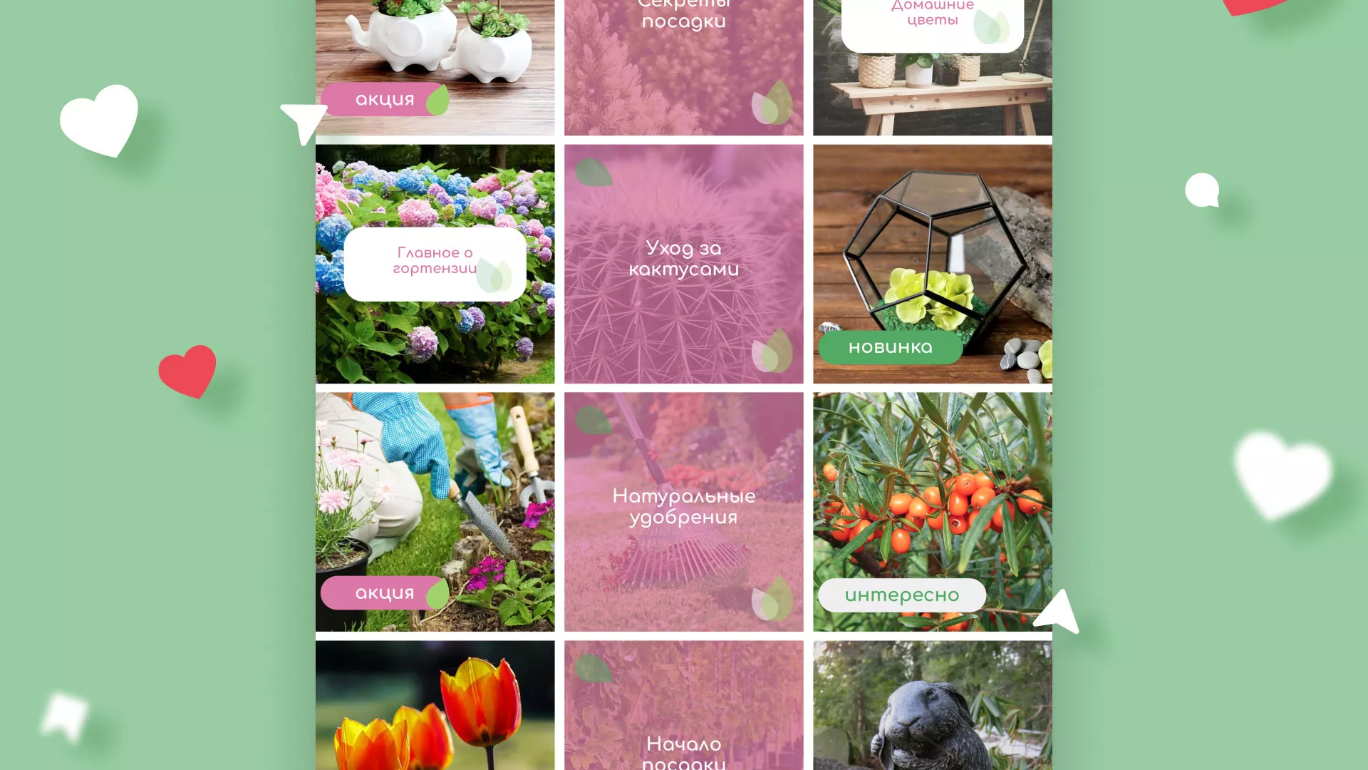 Разработка оформления профиля Instagram для магазина «Floraint» в Костроме