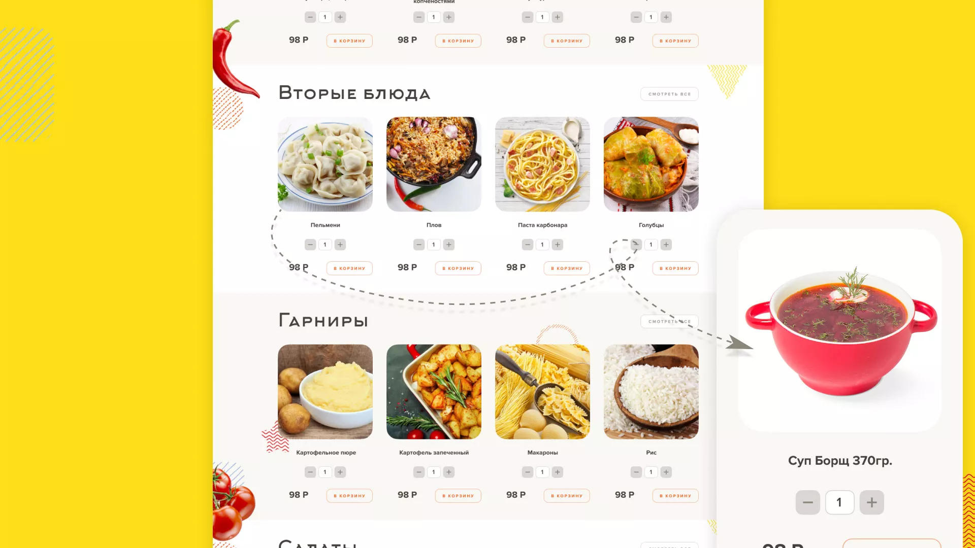 Разработка сайта кафе-столовой «Суп-Мясо-Салат» в Костроме